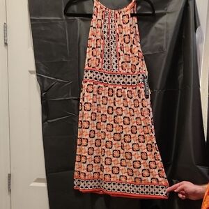 New York & Company Pink and Black Halter Sundress